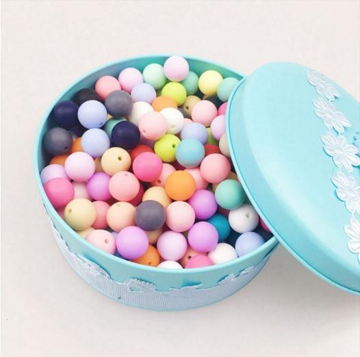 12mm 15mm 20mm Silicone Teething Beads Round 15mm For Necklace Chews Pacifier Chain Clips Beads Soft Texture Silicone Freeship