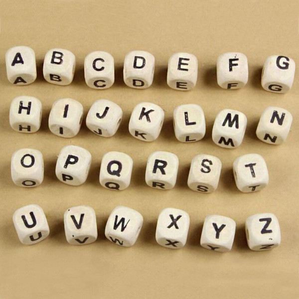 Wholesale-260pcs Letter Beads for Customize Name on Pacifier Clips Mixed Shape Wooden Alphabet Beads for Any Name on Pacifier Chain DIY