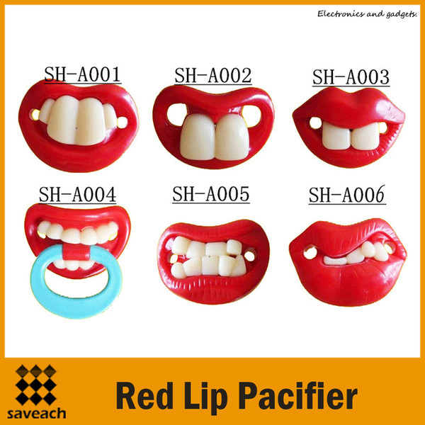 6 Style Red Funny Silicone Baby Pacifier bpa Free Buck Teeth Pacifier Infant Soother Buckteeth Safe Quality Baby Products