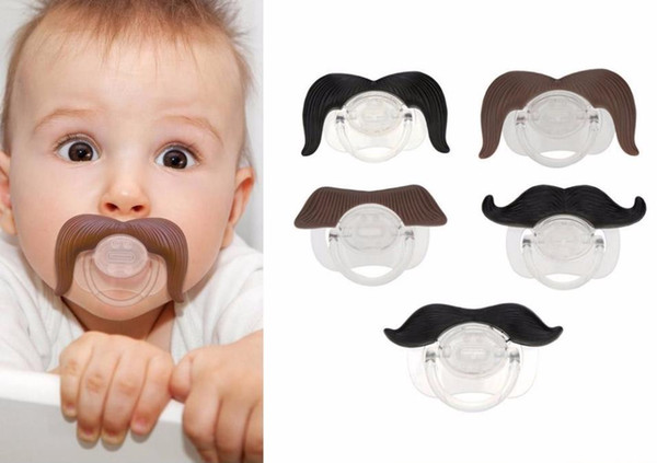 8 Styles Fashion Funny Dummy Dummies Pacifier Novelty Teeth Moustache Baby Pacifiers Child Soother Beard Nipples