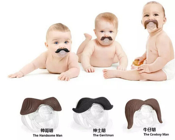 2017 Novelty Funny Mustache Baby Boy Girl Infant silicone Pacifier Orthodontic Dummy Beard Nipples