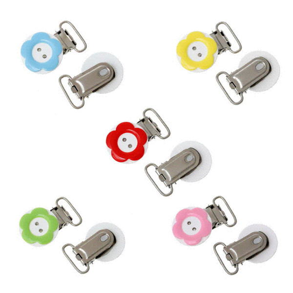 2x10Pcs Baby Pacifier Clips Holder Resin Flower Shape Double Holes Mixed Color B45033 Funny Pacifier pacifier favor