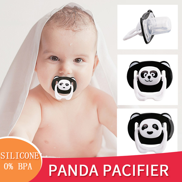 Baby Soother Dummy 0 BPA Pacifier Teat Nipple 0-6m Round Flat head Silicone Pacifier Cute Panda Animal Free Shipping