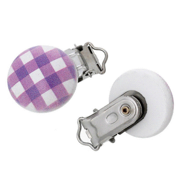 2x5Pcs Baby Pacifier Clips Holder Soother Clasps Wood Plaid Pattern Purple New B42783 Funny Pacifier