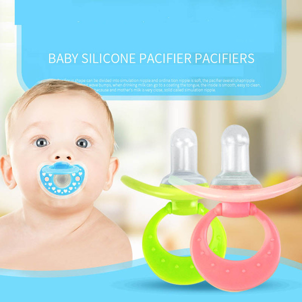 Baby silica gel PacifierBaby comforts the nippleA pacifier with a round headFree shippingSoothing mood, no mouth injury, safety and innocuit