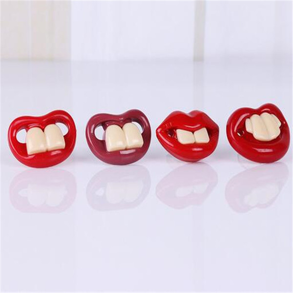 2017 hot baby pacifier funny pacifier cute teeth baby funny buck teeth boy girl baby pacifier A1707223.5