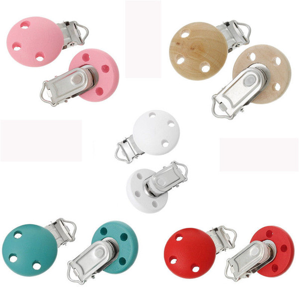 Funny Infant Baby Wooden Pacifier Suspender Clips Dummy Nipples 2015 New #T701