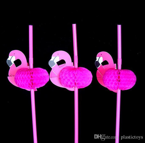 pipette Flamingo Plastic Straw Swan Cartoon Drink Juice Cocktail Paper Straw Party Supplies Decorative Straw wholesale