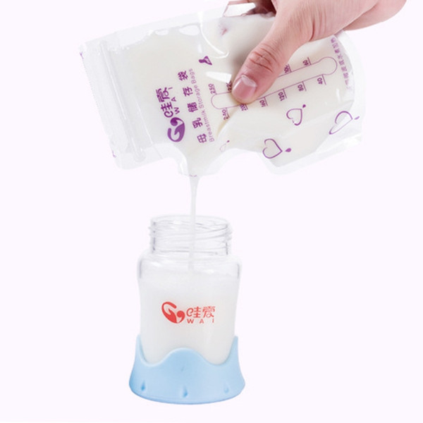 Hot New 30 Pcs Breast Milk Storage Bag Baby Breastfeeding Zipper Seal Bags Pouch 250ml Breast Milk Storage