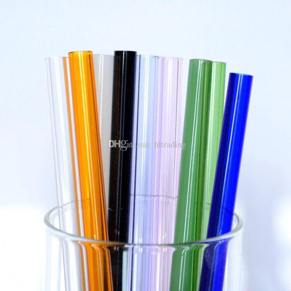 High borosilicate glass Drinking Straws 8*200mm Glass Heat Resistant Milk Tea Glass Straight Fruit Juice Feeding Straws C6793