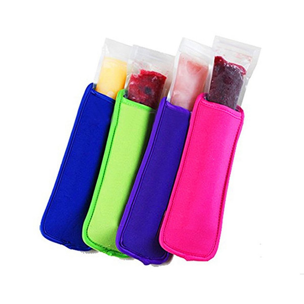 Antifreezing Popsicle Bags Freezer Popsicle Holders Reusable Neoprene Insulation Ice Pop Sleeves Bag for Kids Summer Kitchen Tools LE303-U