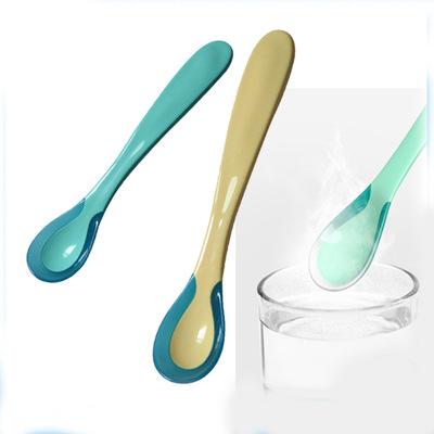 New baby temperature spoons baby medicine spoon temperature spoon temperature change safety spoon baby feeding supplies