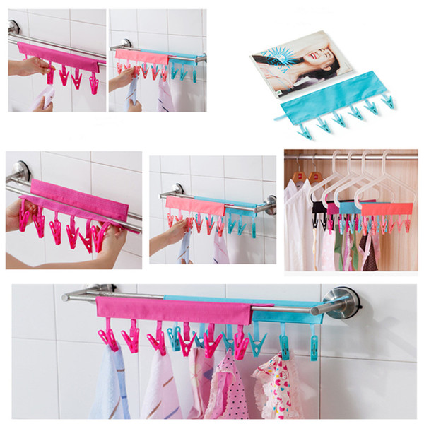 Multifunction Cloth Hanger Travel Portable Drying Folding Storage Racks Bathroom Rack Traveling Clothes Hanger FREE JLE151