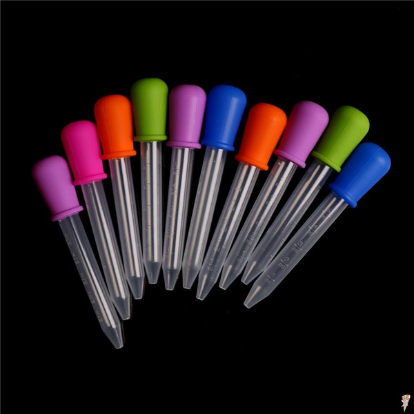 5ML Clear Silicone Plastic Baby Dropper Spoon Pipette Liquid Food Dropper Burette 12cm*2cm random color