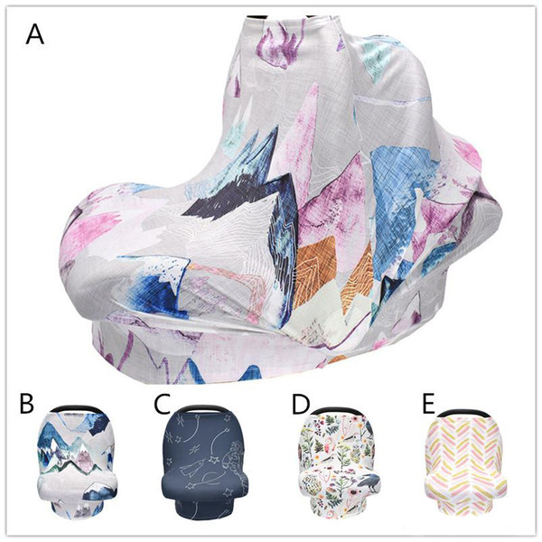 Plants pattern Baby Cradle Cover 5 Colors Leaves birds patterns new borns car seat shade Knitting fabric Shopping Cart Cover Baby Carrier