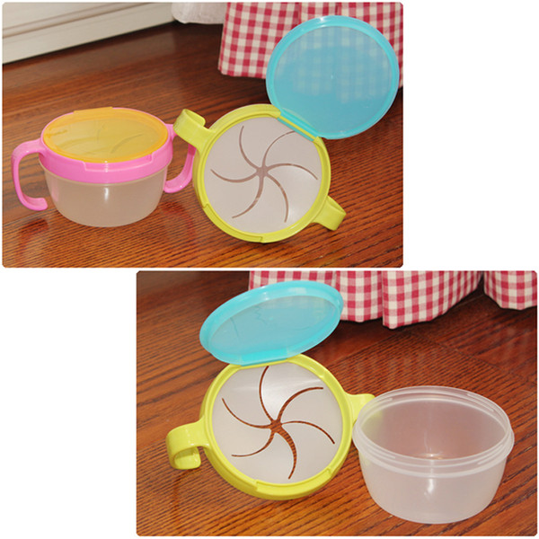 Baby Dishes Bowl Child Kids Food Snacks Candy Biscuit Anti spill Storage Holder Tank Non spilling Cup with Cover & Handle