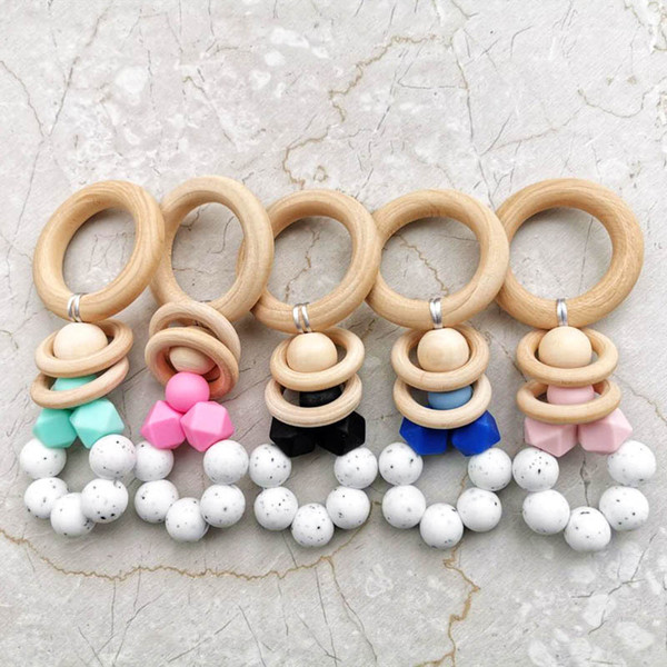 INS Hot sale Baby pram toy Wooden Bell Stick Shaker Rattles newborn Pram Handle Baby Gift newborn toy A8339