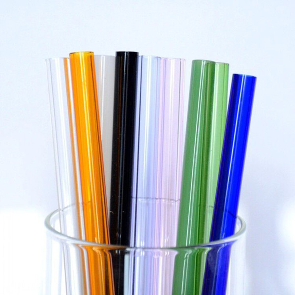 High borosilicate glass Drinking Straws 8*200mm Glass Heat Resistant Milk Tea Glass Straight Fruit Juice Feeding Straws C6793