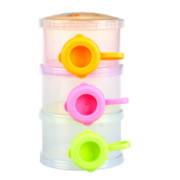 Baby Removable Milk Powder Storage Box Infant Three Grid Feeding Food Boxes Kids Toddler Portable Formula Dispenser Box KD3167