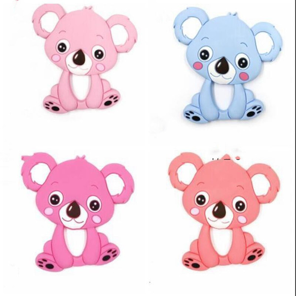 Newborn Koala Silicone Teether Candy Color Baby Grinding Rod 3D koala Printed Children Silicone Teethers Kid Toy WY240Q