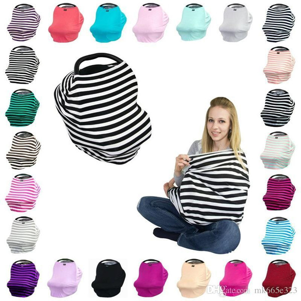 Multifunctional Nursing Cover 4in1 Multi-Use Stretchy Infinity Scarf Baby Car Seat Canopy Breastfeeding Shopping Cart High Chair Cover