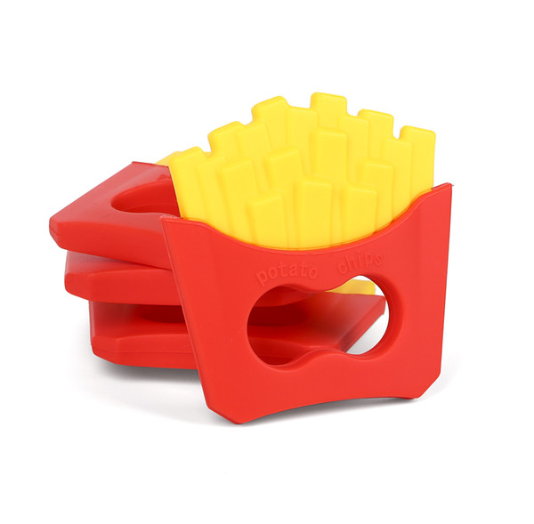 New baby molar stick cute cartoon fries tooth gel does not contain bpa soft silicone non-toxic for baby Gutta percha