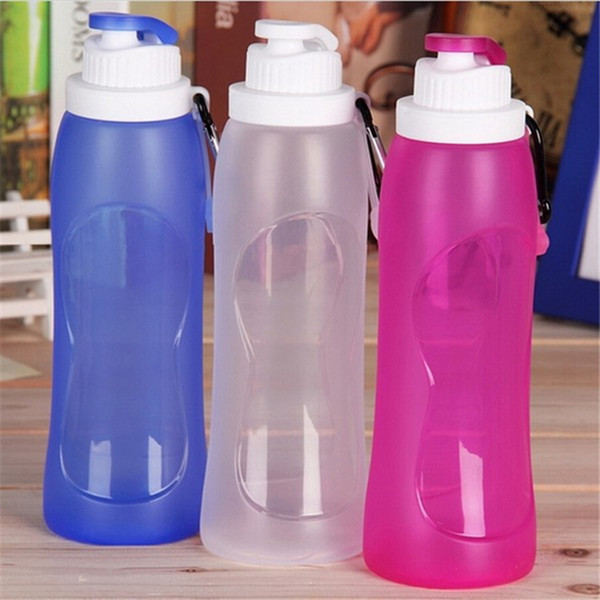 500ML Creative Foldable Silicone Drink Sport Water Bottle cup Portable Cycling Camping Travel Plastic Bicycle Bottle ZZA236