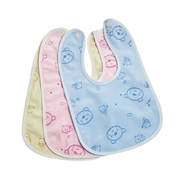 New Born Baby Bibs Waterproof Crystal Velvet Fabric Is Soft And Absorbent Bib Baby Burp Cloths Bibs Snap Button Waterproof Bibs