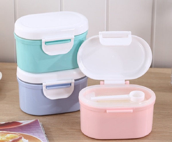 New Baby Portable Milk Powder Box,Large Capacity Storage Tank With Spoon Inside and Perfect Lock Outside