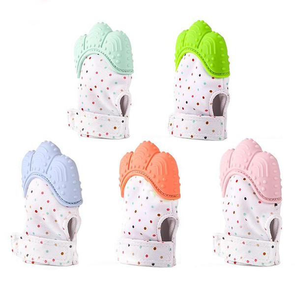 High Quality Baby Teething Mitten BPA Free Safe Silicone Teether Toy Mini Mitt Chewable Glove Baby Shower Gift Wholesale