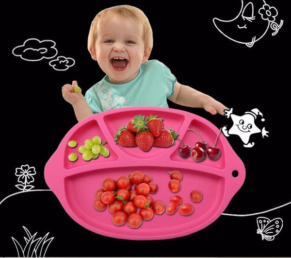 Baby Fruit Plate FDA Silicone Infant Tableware Baby Placemat Baby Dish Shape Mat for kid Christmas Gifts Top quality Free Shipping