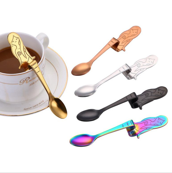 New Beautiful Mermaid Shapes Stainless Steel Kids Feeding Spoon Ice Cream Tea Coffee Tableware Baby Gift Free Shipping