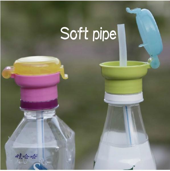 New Arrival Baby soft silicone Suction pipe bottle cap safe environmental spill-resistant bottle cap Free Shipping