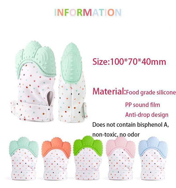 Silicone Teether Baby Pacifier Glove Baby Teething Glove Newborn Nursing Mittens Teether Chewable Nursing Beads for Infant Baby K0074