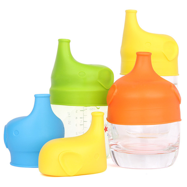 Elephant shape Anti-overflow SipSnap sippy silicone sippy cup lid baby sippy cups no leak for baby pacifier bowl cover 170402