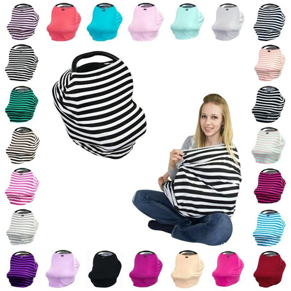 Multifunctional Nursing Cover 4in1 Multi-Use Stretchy Infinity Scarf Baby Car Seat Canopy Breastfeeding Shopping Cart High Chair Cover