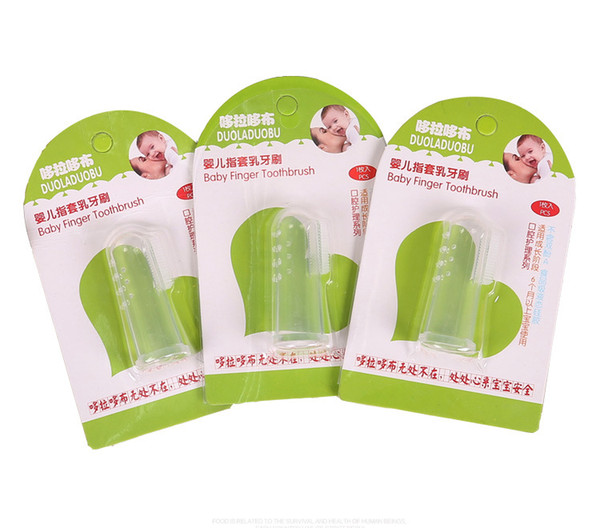 Baby Finger Toothbrush Children Teeth Clear Massage Soft Silicone Infant Rubber Cleaning Brush Massager Set Cute