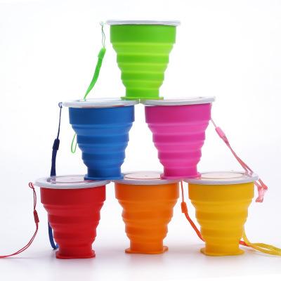 New Fashion Travel Silicone Retractable Folding Cup Outdoor Telescopic Collapsible Cups