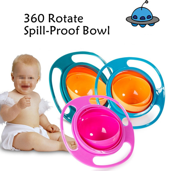 NEW 2017 Practical Design Children Kid Baby Toy Universal 360 Rotate Spill-Proof Bowl Dishes Free Shipping