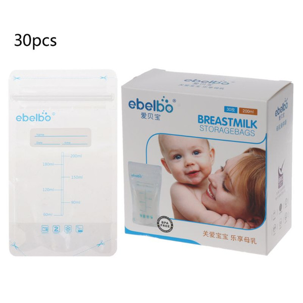 30Pcs Mother Baby Supplies Breast Milk Storage Bag 200 ML Grade Maternal Baby Storage Milk Pouch Bag