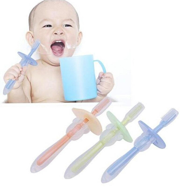 Soft Silicone Chewable Rubber Teeth Massager Brush For Kid Baby Infant