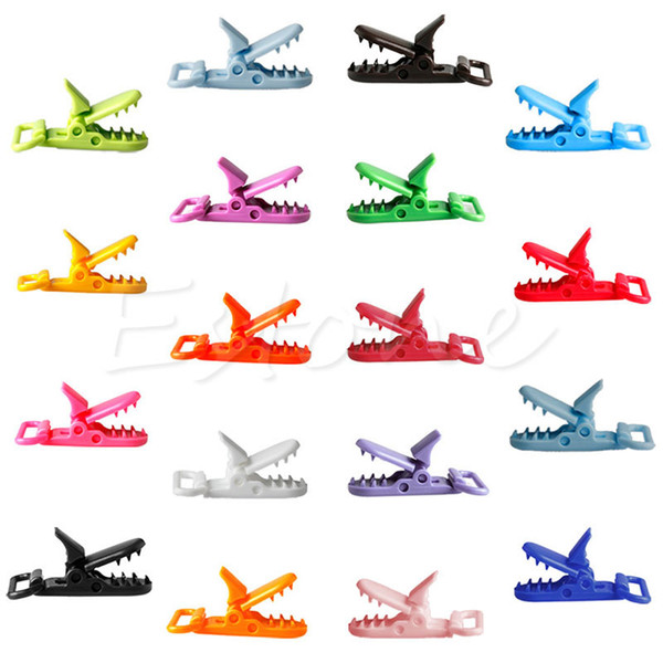 Wholesale-10pcs Mix Colors Plastic Pacifier Clips Holder Baby Dummy Clip Crocodile Mouth Design Toddler Feeding Accessories Tools A19026