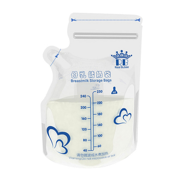 30Pcs 250ML Baby Storage Breast Milk Storage Bags Freezer for Breastfeeding Mother Use BPA Free