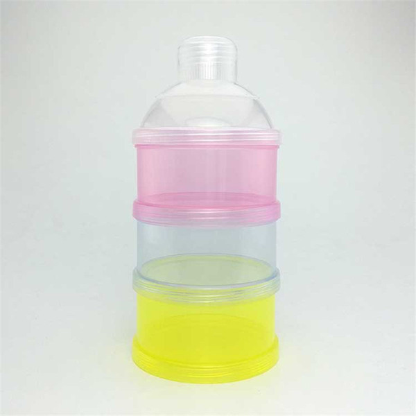 New Baby Portable Three-layer Milk Powder Box Infant Colorful Transparent Drawer PP Milk Powder Storage Box