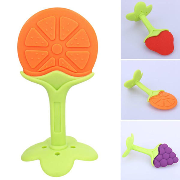 1 pc New Design Cute Infant Baby Silicone Fruits Teether Tree Teethers Teeth Traning Tool Gift Teething Toys