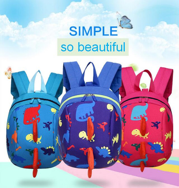 5 colors Cartoon Dinosaur Animal Print Anti-lost Kids Backpack Cute Children Backpacks for Boys Girl Kindergaden School Backpacks