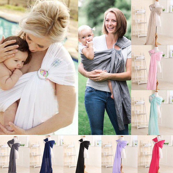 8 colors Newest Newborn Baby Holder Infant Handsfree Sling Stretchy Wrap Carrier Breastfeeding 100% organic cotton Solid soft Baby Wrap