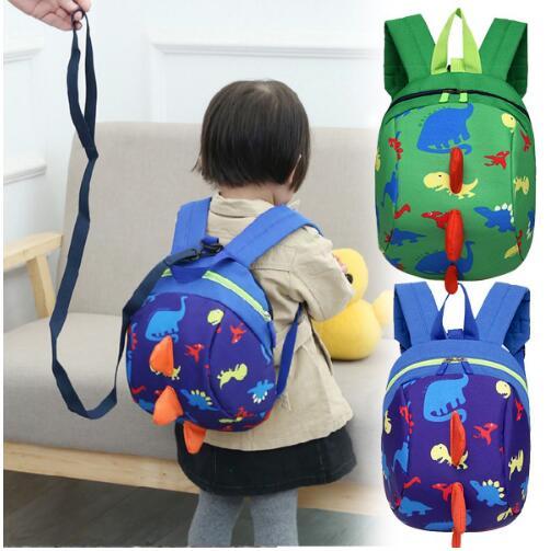 Anti-lost Kids Backpack Cute Cartoon Dinosaur Animal Print Children Backpacks for Boys Girl Kindergaden School Backpacks K4509