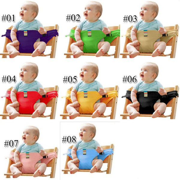 8 Colors Baby Portable Seat Children Dining Chair Belt Candy colors Eat Chair Seat Belt Dining Seat Harness Baby Belt Safety DHL