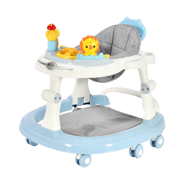 Baby Walker with 6 Mute Rotating Wheels Anti Rollover Multi-functional Child Walker Seat Walking Aid Assistant Toy0-18M